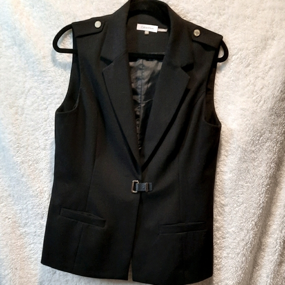 Menswear inspired Calvin Klein sleeveless jacket - Picture 1 of 6